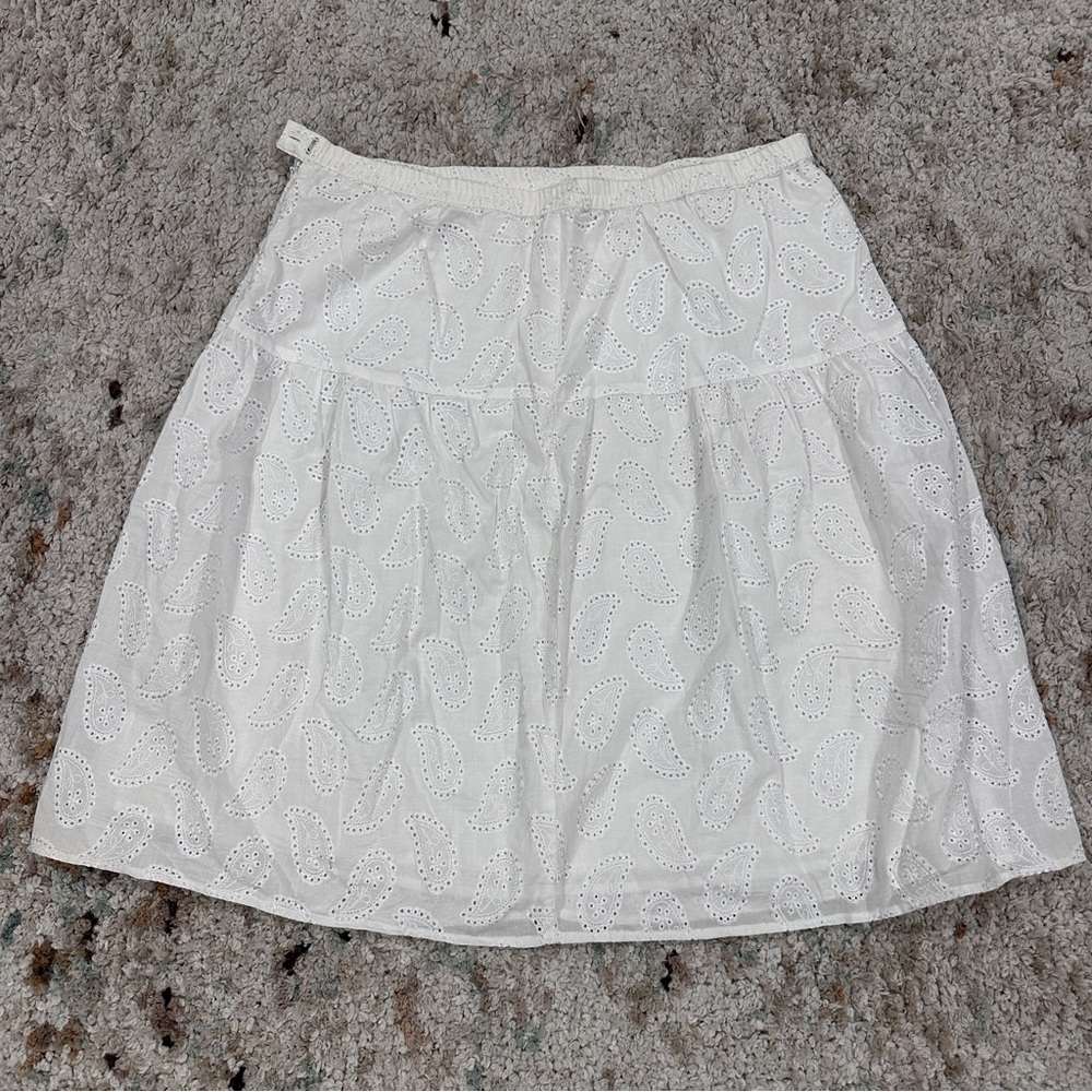 Linea by Louis Dell'Olio White Eyelet A-Line Skirt